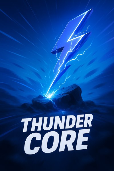 Dynamic Thunder Core Illustration with Electric Energy