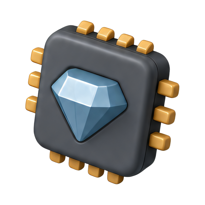 Chip with diamond core detail