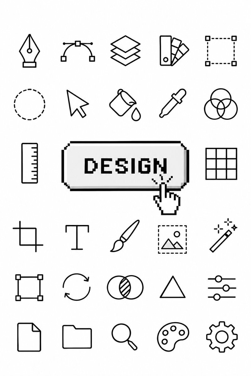 design tools icon set