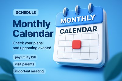 3D Monthly Calendar Design for Event Planning