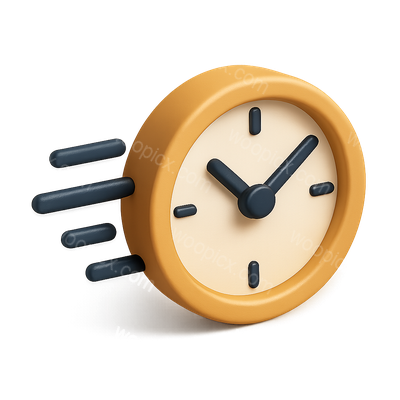 Dynamic 3D Clock Icon with Motion Effects