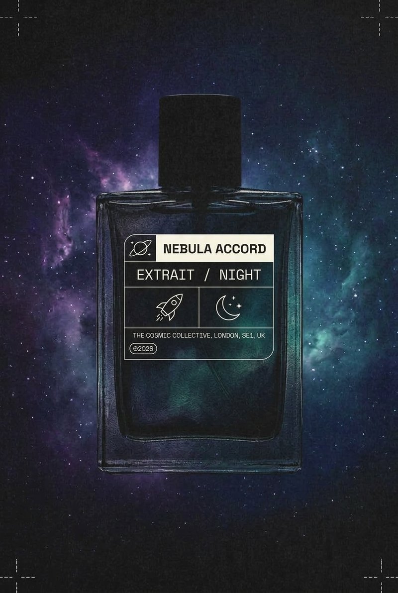 Nebula-inspired fragrance bottle design
