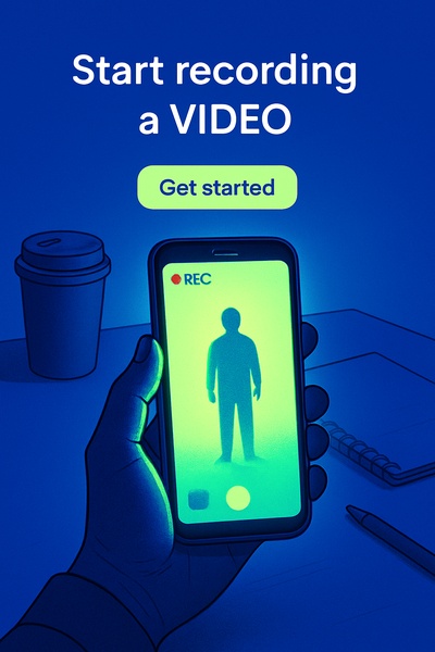 Fluorescent Phone Glow with Recording Prompt