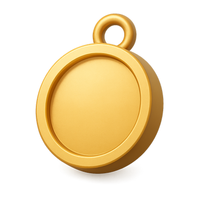 Shiny 3D Gold Medal Icon with Loop