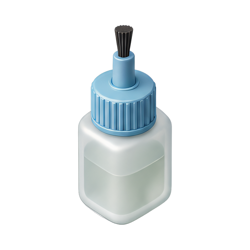 Bottle and brush for cleaning