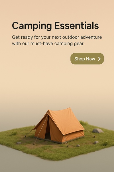 Realistic 3D Camping Tent Scene for Outdoor Adventures
