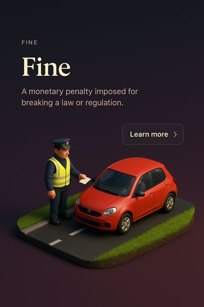 3D Scene Illustrating a Traffic Fine Concept in Realistic Style