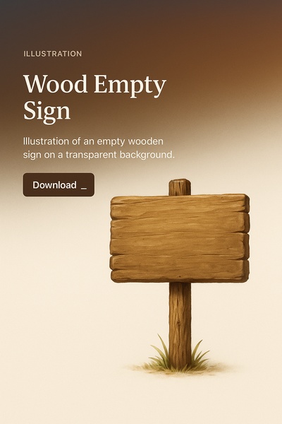 Stylish Wooden Sign Illustration for Web Design