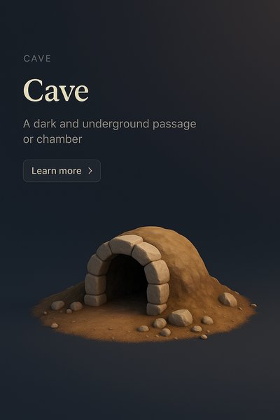 3D Scene of a Cave with Realistic Style and Dark Background