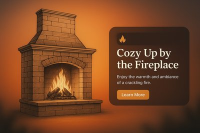 Cozy Fireplace Illustration for Relaxation and Warmth