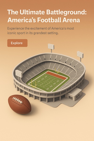 3D Illustration of America's Football Arena in Realistic Style