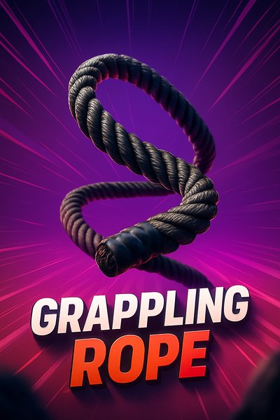 Dynamic Grappling Rope Illustration with Bold Text