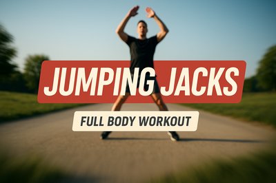 Fitness Promotion Image Featuring Jumping Jacks Exercise