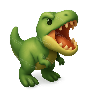 3D Icon of a Roaring T-Rex in Isometric Style