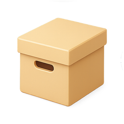 Simple 3D Storage Box Icon Design