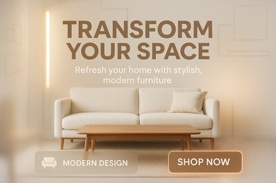 Modern Furniture Promotion Banner for Home Decor