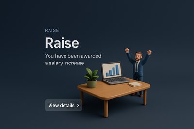 Detailed 3D Scene Depicting Salary Increase Announcement