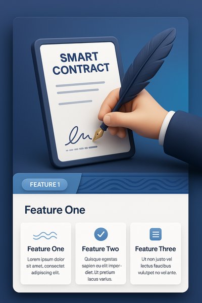 Hand Signing a Smart Contract with Modern Design Elements