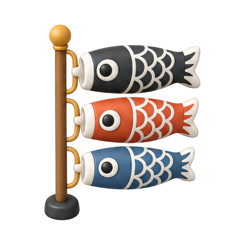 colorful koinobori carp streamers