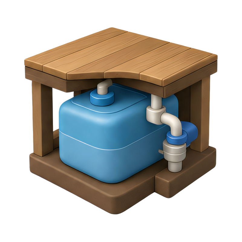 water tank installation under floor