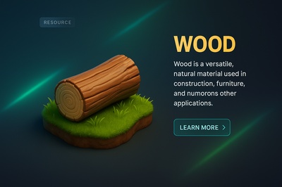 3D Scene of Wood Resource with Neon Accents