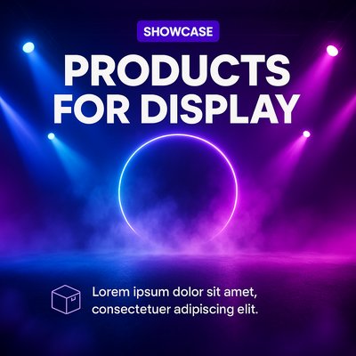 Vibrant Showcase for Product Display with Dramatic Lighting