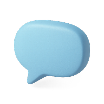 3D Blue Speech Bubble Icon for Communication