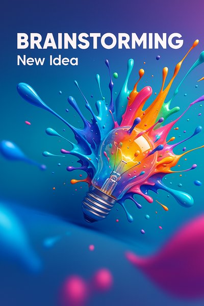 Dynamic Light Bulb Explosion Concept for Brainstorming Ideas