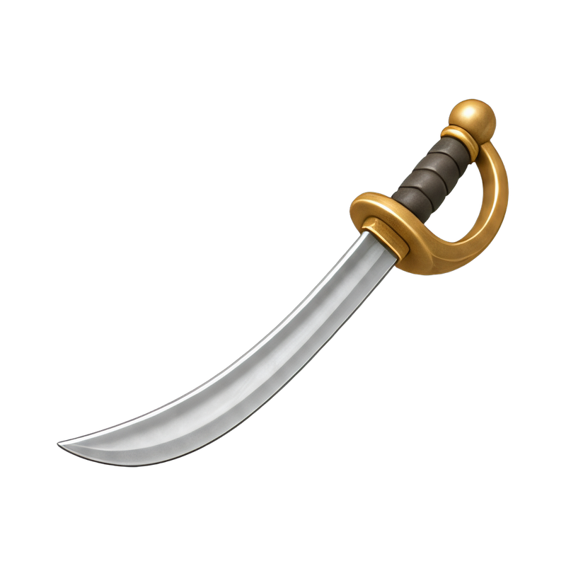 Curved cavalry saber on display