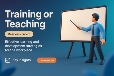 3D Illustration of Training or Teaching Concept for Workplace Development