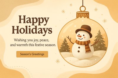Charming Boho Snowman in Festive Bauble Design