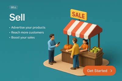 Miniature Scene of a Market Sale in 3D Style