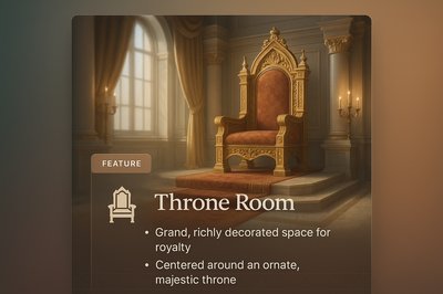 Elegant 3D Illustration of a Throne Room Design