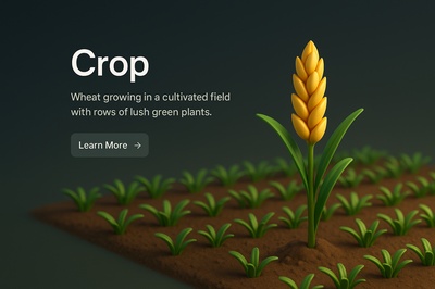 Detailed 3D Scene of Wheat Crop in a Cultivated Field