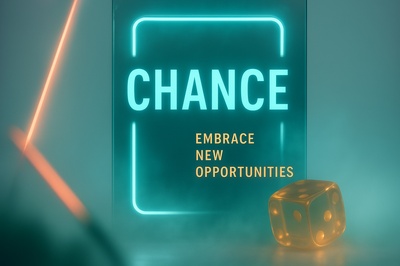 Neon Glow Chance Advertisement with Dice