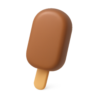 Realistic 3D Chocolate Ice Cream Bar Mockup