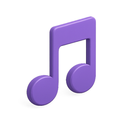 3D Purple Music Note Icon