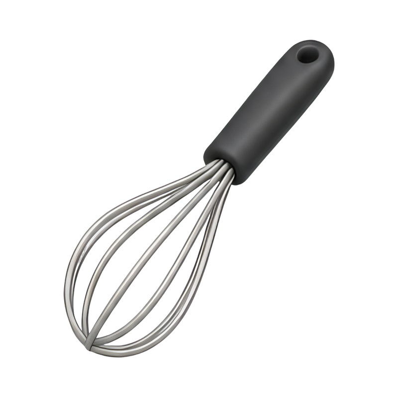 Colorful balloon whisk in action