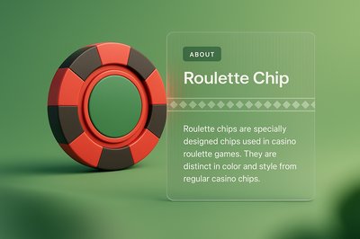 3D Illustration of a Roulette Chip with Informative Overlay