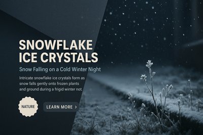 Snowflake Ice Crystals on a Cold Winter Night