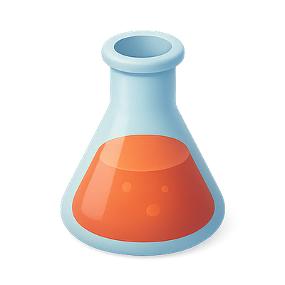 Colorful Laboratory Flask Icon for Science Themes