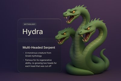 3D Hydra Illustration with Design Elements