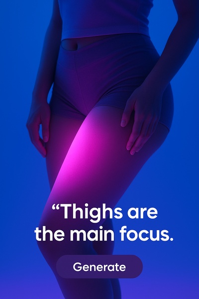 Illuminated Thighs in Neon Pink Glow