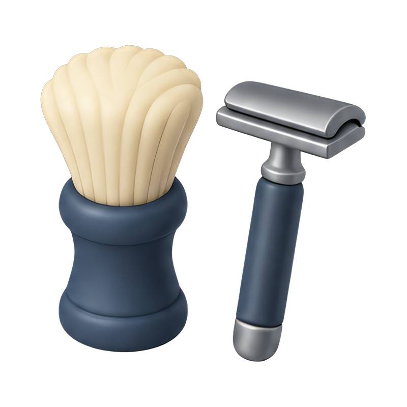 Classic shaving brush and razor