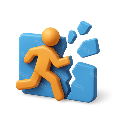 Isometric Breakaway Icon in 3D Style