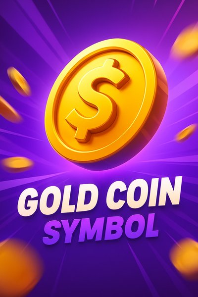 Dynamic Gold Coin Symbol in Vibrant Background