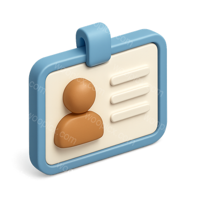 Stylish 3D ID Icon with Silhouette Design