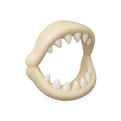 3D Model of a Stylized Open Mouth with Teeth