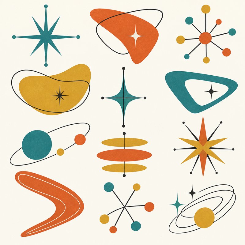Mid-century atomic design elements