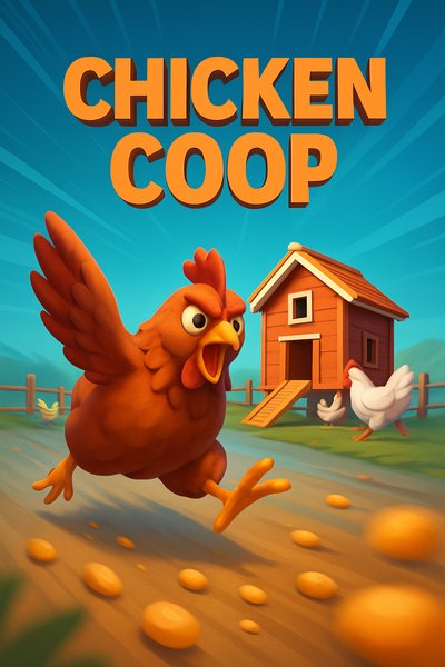 Dynamic Chicken Coop Scene with Vibrant Colors